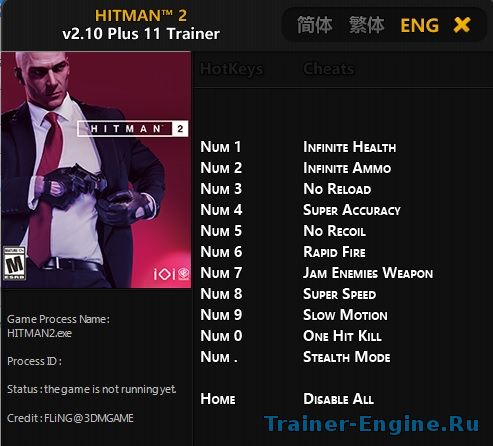 Hitman Absolution Trainer 1.0 447.0
